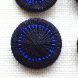 チェコの糸ボタン13mm【4個】黒と青 3枚目の画像