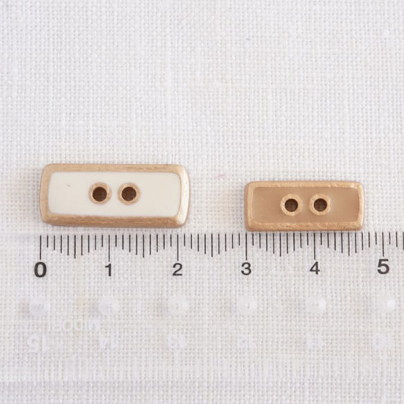 (3個) 17mm 長方形のボタン フランス製 ネイビー × シルバー 6枚目の画像