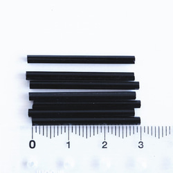 【40本】 チューブビーズ　黒 30mm チェコ製　竹ビーズ ビューグル 5枚目の画像