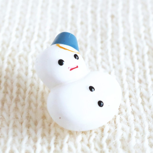2個) 17mm 雪だるまのボタン ドイツ製 ＊ ハンドペイント、子ども服