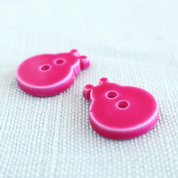 (2個) 15mm てんとう虫のボタン ピンク フランス製　＊　フューシャ　女の子服　入園 5枚目の画像