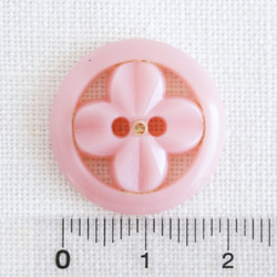 (1個) 22mm フランス製 ヴィンテージボタン　お花プロペラ　ピンク 4枚目の画像