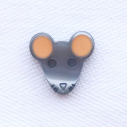 (2個) ねずみのボタン・小・オレンジ耳　フランス製 1枚目の画像