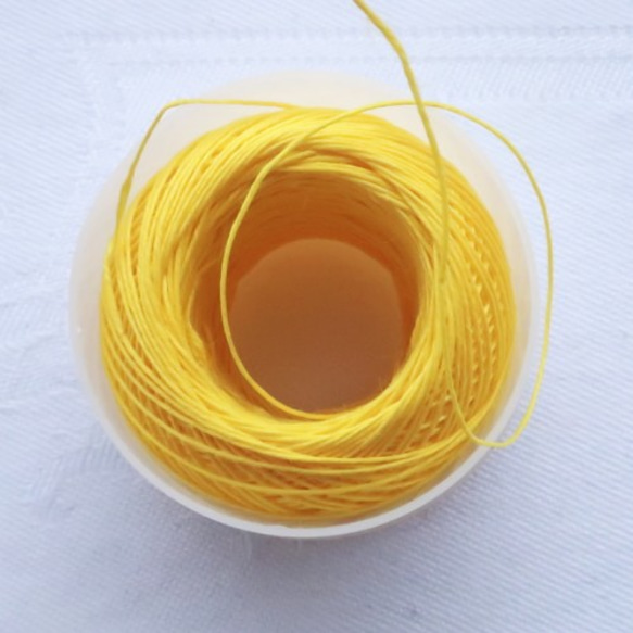 (1個) チェコ製 リネン糸　黄色 2枚目の画像