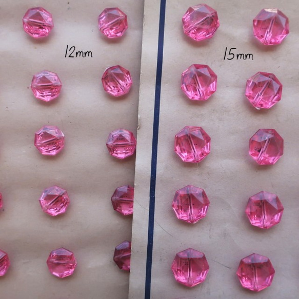 (1個) 12mm イギリス製　ピンクのヴィンテージボタン　ルビー 4枚目の画像