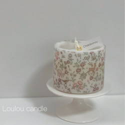 完成品　リバティ ベッツィ　ピンクモーヴ フレグランスキャンドル　プルメリアの香り 3枚目の画像