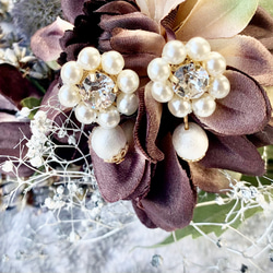 Color pearl flower pierce 1枚目の画像