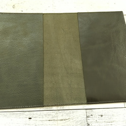 イタリア ベジタブルレザー で作成 A5サイズの手帳カバー #ダークグリーン 3枚目の画像