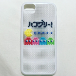 刺繍　パックマン　ゲーム iPhoneケース　レトロ 1枚目の画像