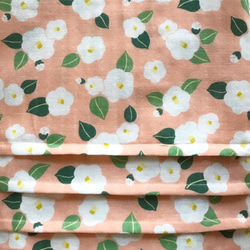 SALE!ダブルガーゼのAラインスカート（85cm丈）：椿の庭（ピンク） 3枚目の画像