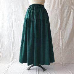 是一款基本款精美燈芯絨分層裙（Viridian Green） 第2張的照片