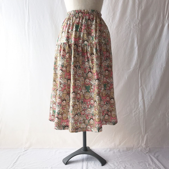 75cm長度：俄羅斯套衫緊身分層裙（粉色） 第2張的照片