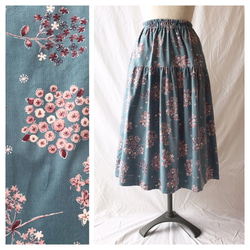 75厘米長度：無需修復小件的分層裙（小花束：天藍色） 第1張的照片