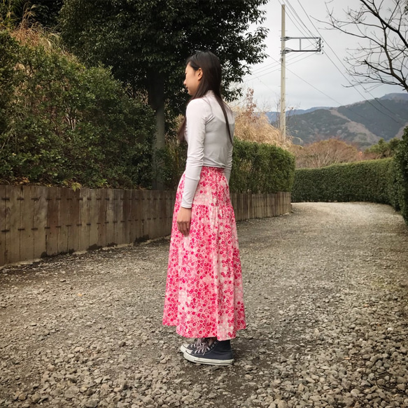 [日本圖案] Umezaka（粉色）的分層裙 第5張的照片