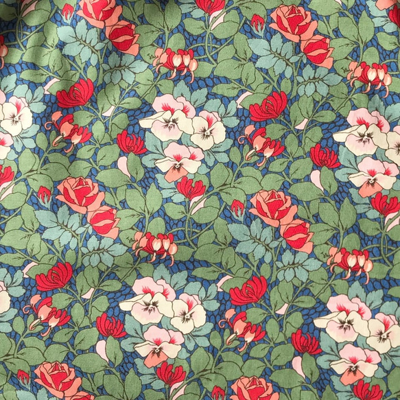 80厘米長：易於移動和可愛耀斑裙褲（復古花卉：綠色） 第4張的照片