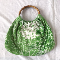 出售[日式]浴衣面料：裙子和配套的包（山繡球） 第2張的照片