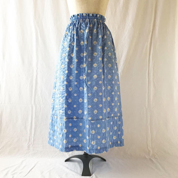 フレンチリップルの裾切替スカート（ライラックブルー） 2枚目の画像