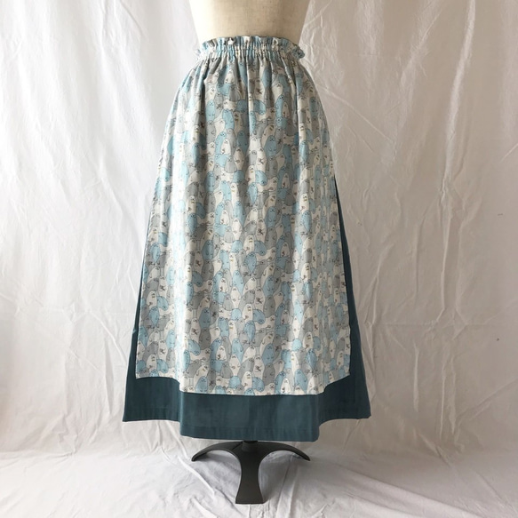 成人圍裙裙：85厘米（Azarashi Michiri：Blue） 第4張的照片