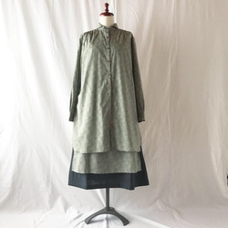 [皮膚的光滑度]野上見的圍裙裙：75厘米（苔綠色） 第5張的照片