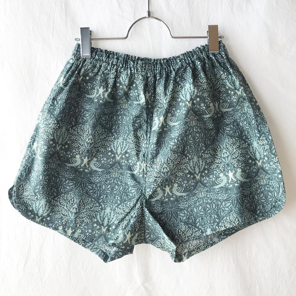 ★免費送貨★可愛的Hagile女式褲子：L（威廉·莫里斯·配音＆玫瑰：藍色） 第1張的照片