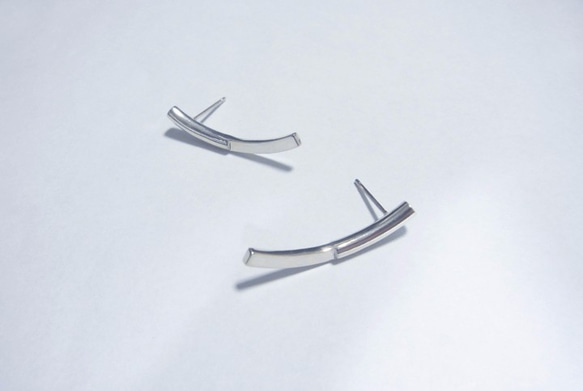 <NOVEC> SILVER Two Faced LONG EARRINGS NO3 第1張的照片