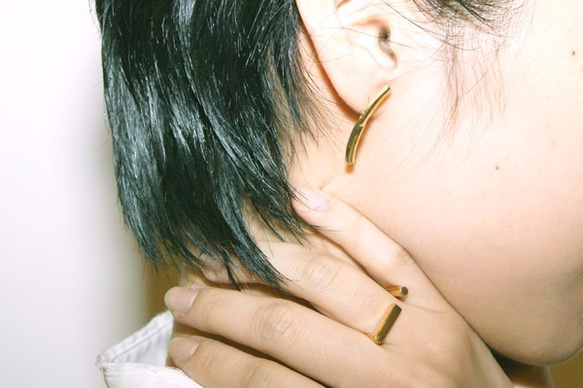 <NOVEC> SILVER Two Faced LONG EARRINGS NO3 第2張的照片