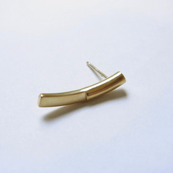 <NOVEC> GOLD Two Faced SHORT EARRINGS , 1P 1枚目の画像