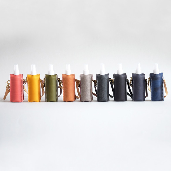 本革100mlアルコールなどの携帯にスプレーホルダー/スプレーボトル 全