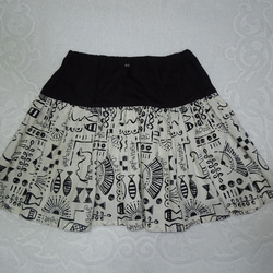 ☆白と黒のポップな2段スカート 3枚目の画像