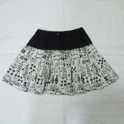 ☆白と黒のポップな2段スカート 2枚目の画像