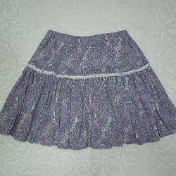 ☆お姉さんらしい紫花柄ギャザーたっぷりの2段スカート 2枚目の画像