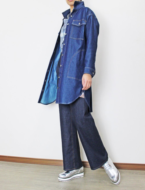 博多織×デニム　コート　ストレッチ 3枚目の画像