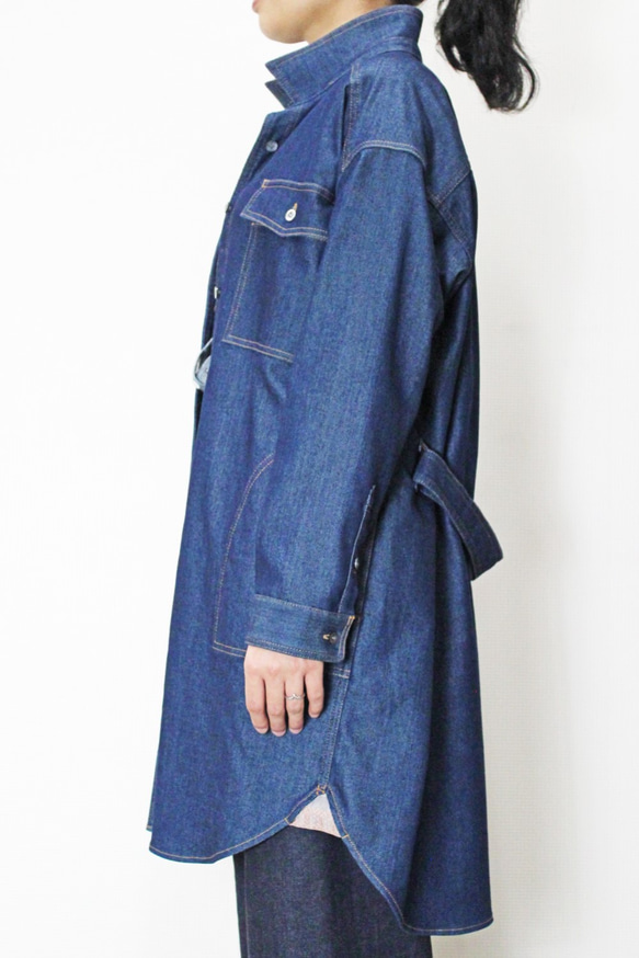 博多織×デニム　コート　ストレッチ 4枚目の画像