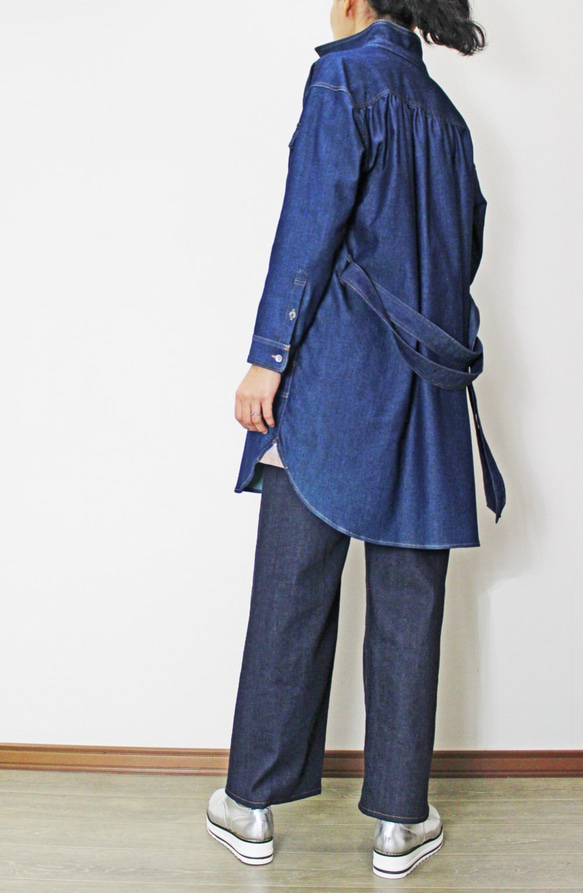 博多織×デニム　コート　ストレッチ 6枚目の画像