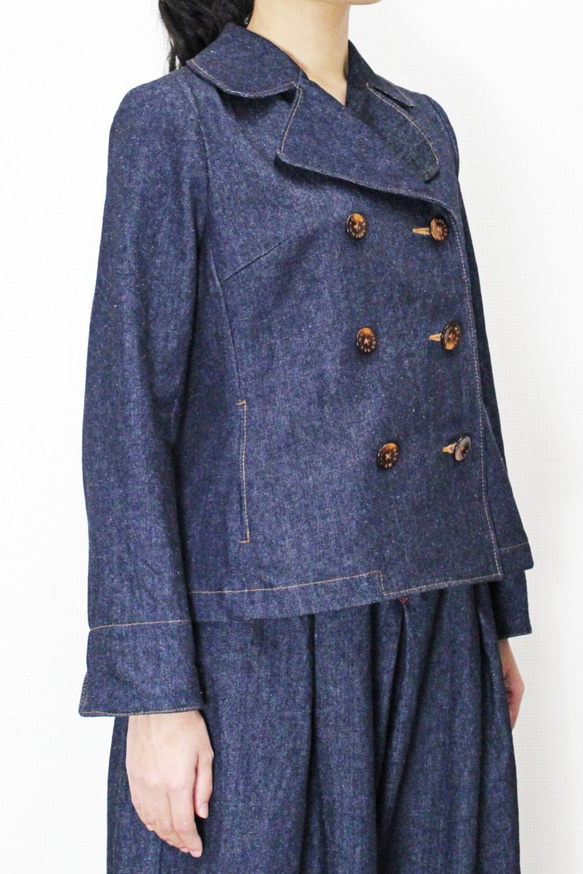 岡山デニムの Pジャケット（受注生産・セルビッチデニム・インディゴ） 2枚目の画像