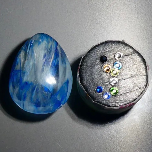 希少 レア ブラジル産 天然 青水晶 インディゴライトinクォーツ