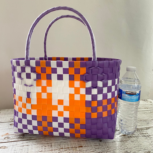 プラカゴバッグ　ppバンド ご注文品　2点 プラかごバッグ 花柄 Mサイズ ブラック プラカゴ プラカゴバッグ