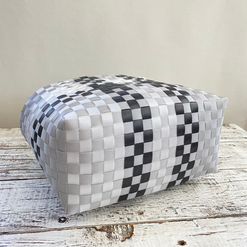 ご注文品　３点★プラカゴ　ppバンド Amazon.co.jp: PPバンド プラカゴ カゴバッグ 超特大 モノトーン