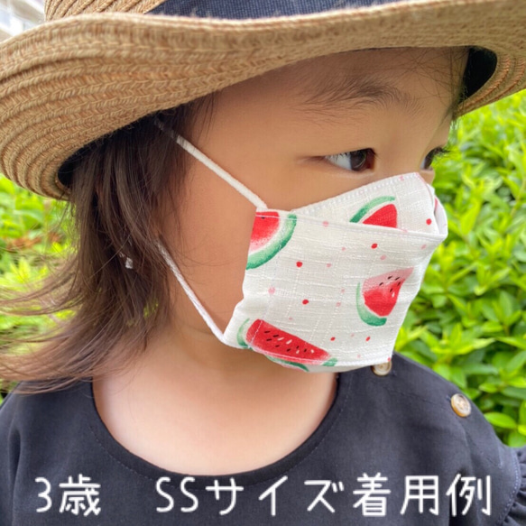 【SALE】夏マスク❤︎スイカが可愛い立体マスク【即納】 2枚目の画像