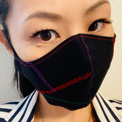 送料無料　布マスク　大きめ　立体マスク　フィルターポケット　メンズ　フランケンマスク　秋冬マスク 1枚目の画像