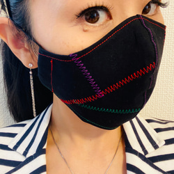 送料無料　布マスク　大きめ　立体マスク　フィルターポケット　メンズ　フランケンマスク　秋冬マスク 6枚目の画像