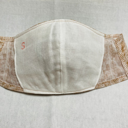 おしゃれ　ダブルガーゼ　布マスク　立体マスク　フィルターポケット　大きめ　可愛い　ピンクベージュ 5枚目の画像