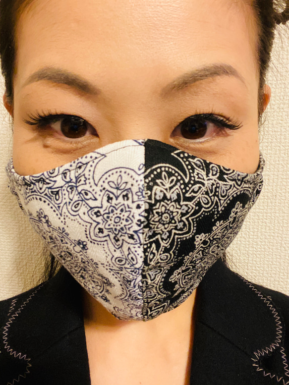 おしゃれマスク　バンダナ柄　大きめ　布マスク　フィルターポケット　立体マスク　メンズ　送料無料 7枚目の画像