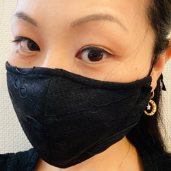 再販☆ モード系　おしゃれ　布マスク　立体マスク　大きめ　フィルターポケット　メンズマスク　ガンメタ 5枚目の画像