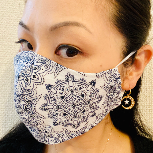 おしゃれマスク バンダナ柄 大きめ 布マスク フィルターポケット おしゃれマスク バンダナ柄 大きめ 布マスク フィルターポケット