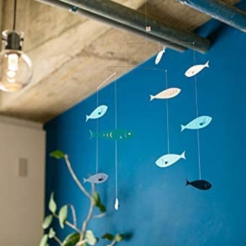 青と白の魚のモビール さかなのモビール UNDER THE SEA モビール ハウスモビール 通販