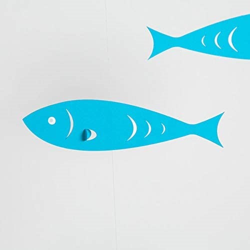 青と白の魚のモビール 魚のモビール | perle