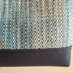 春色ツイード調手織り布のポシェット（空色） 4枚目の画像