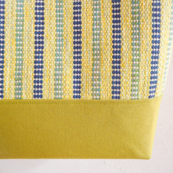 [SALE] 春色邊框手織布方托特包（黃色） 第4張的照片
