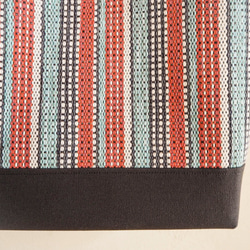 [SALE] 手工編織斯堪的納維亞條紋托特包（珊瑚色） 第4張的照片